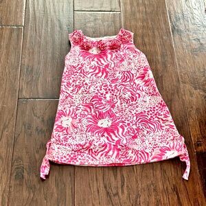Lilly Pulitzer Get Spotted girls pink/white lion shift dress